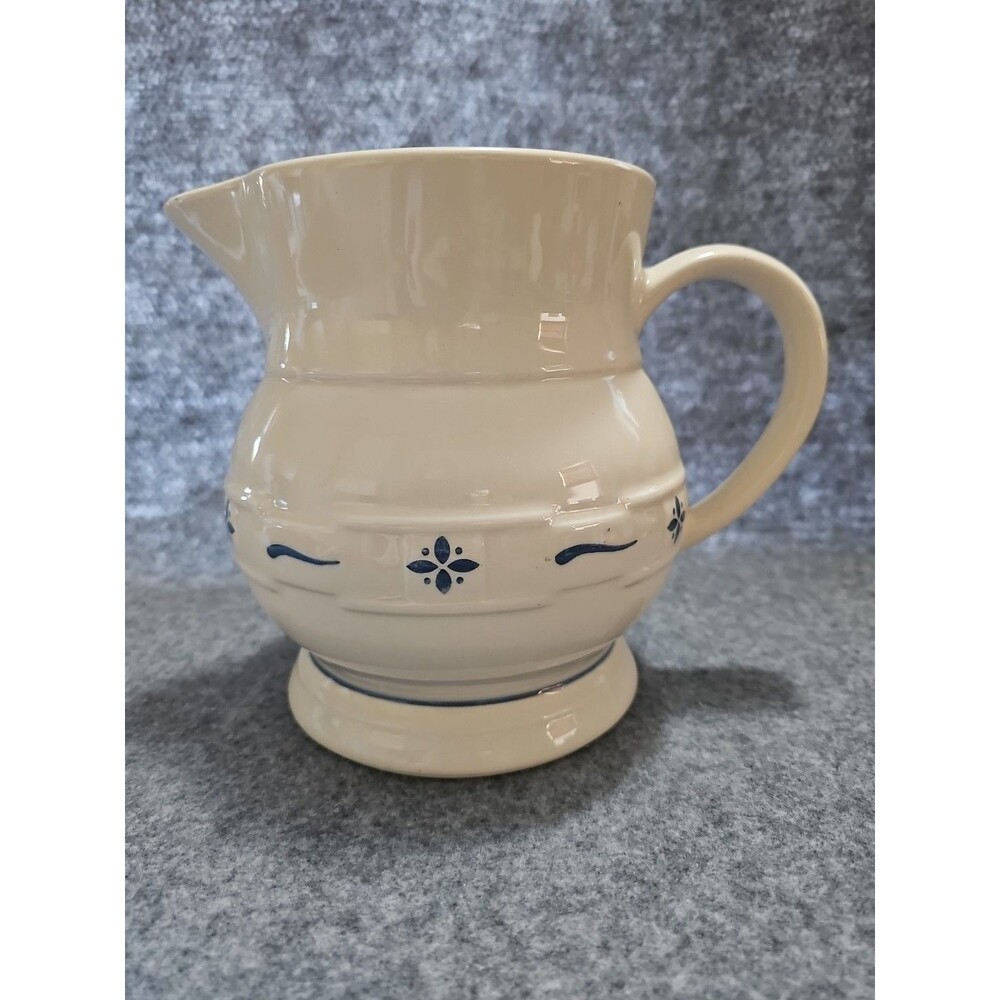 Longaberger 32 OZ Pitcher Woven Traditions Classic Blue EUC
